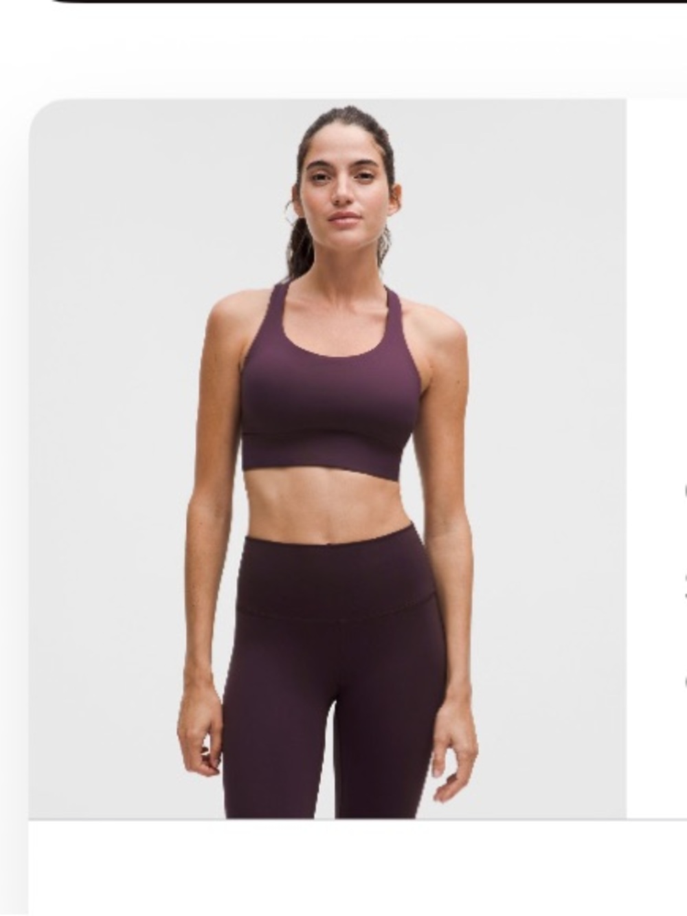 lululemon athletica Energy Longline Bra in Black Plum